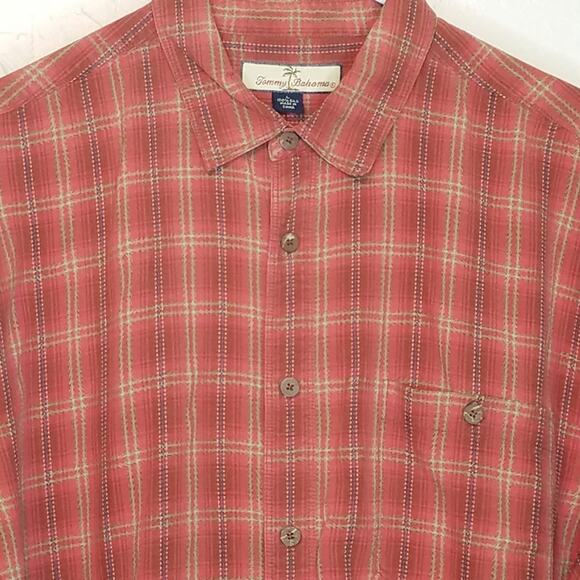 Tommy Bahama 100% Silk Plaid Long Sleeve Button Down Shirt Size Large - Picture 3 of 8